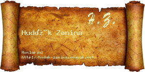 Hudák Zenina névjegykártya